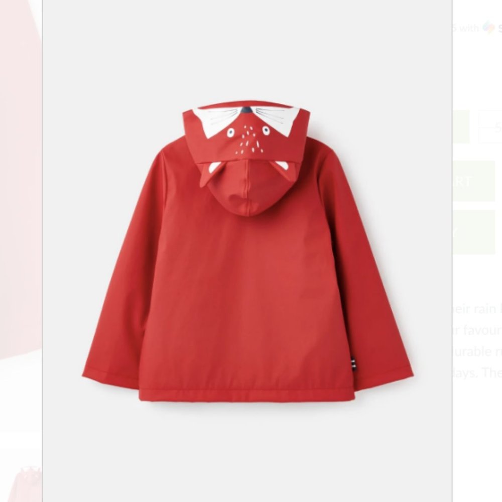 NWT Joules Riverside Novelty Rubber Coat- Red 🦊 - Picture 2 of 4